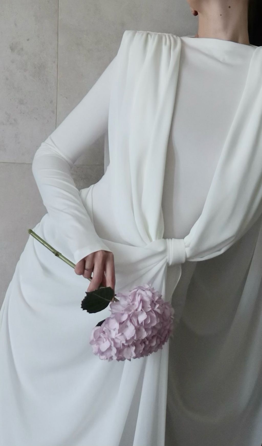 Launa White Ruched Long Sleeve Maxi Dress - white, textured maxi dress by OWNCI