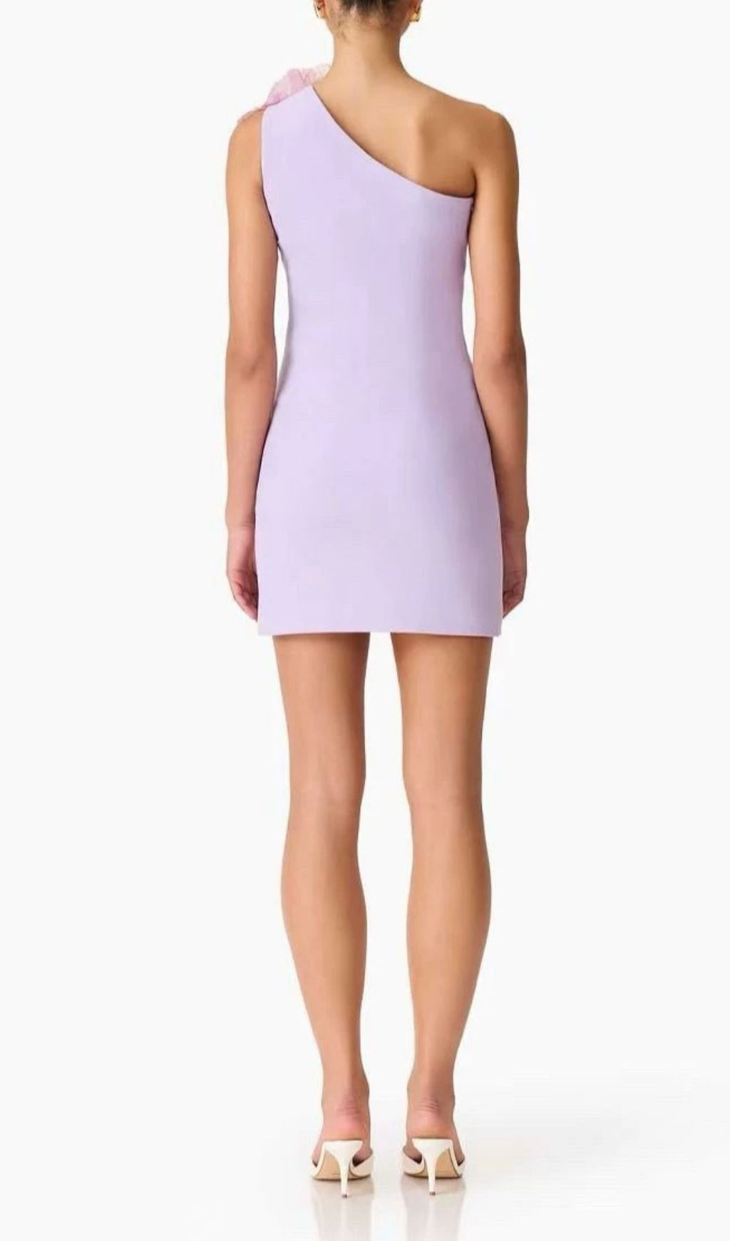 Kemi One-Shoulder Embroidery Flower Mini Dress