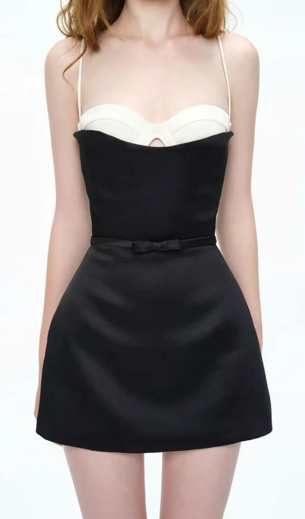 Fashionslee Women Rethan Spaghetti Mini Dress In Black