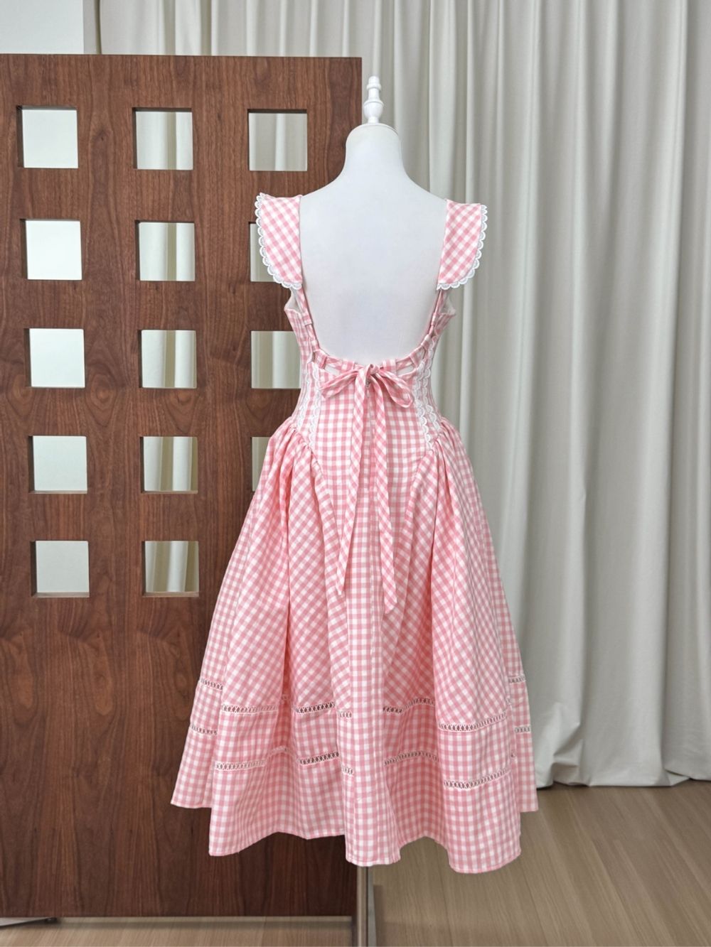 Mahalia Checkered Midi Dress With Collar - OWNCI Mahalia Checkered Midi Dress With Collar - OWNCI