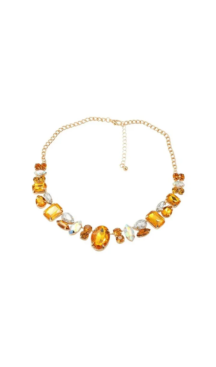 CRACO CRYSTAL YELLOW STATEMENT NECKLACE PARTY - OWNCI CRACO CRYSTAL YELLOW STATEMENT NECKLACE PARTY - OWNCI