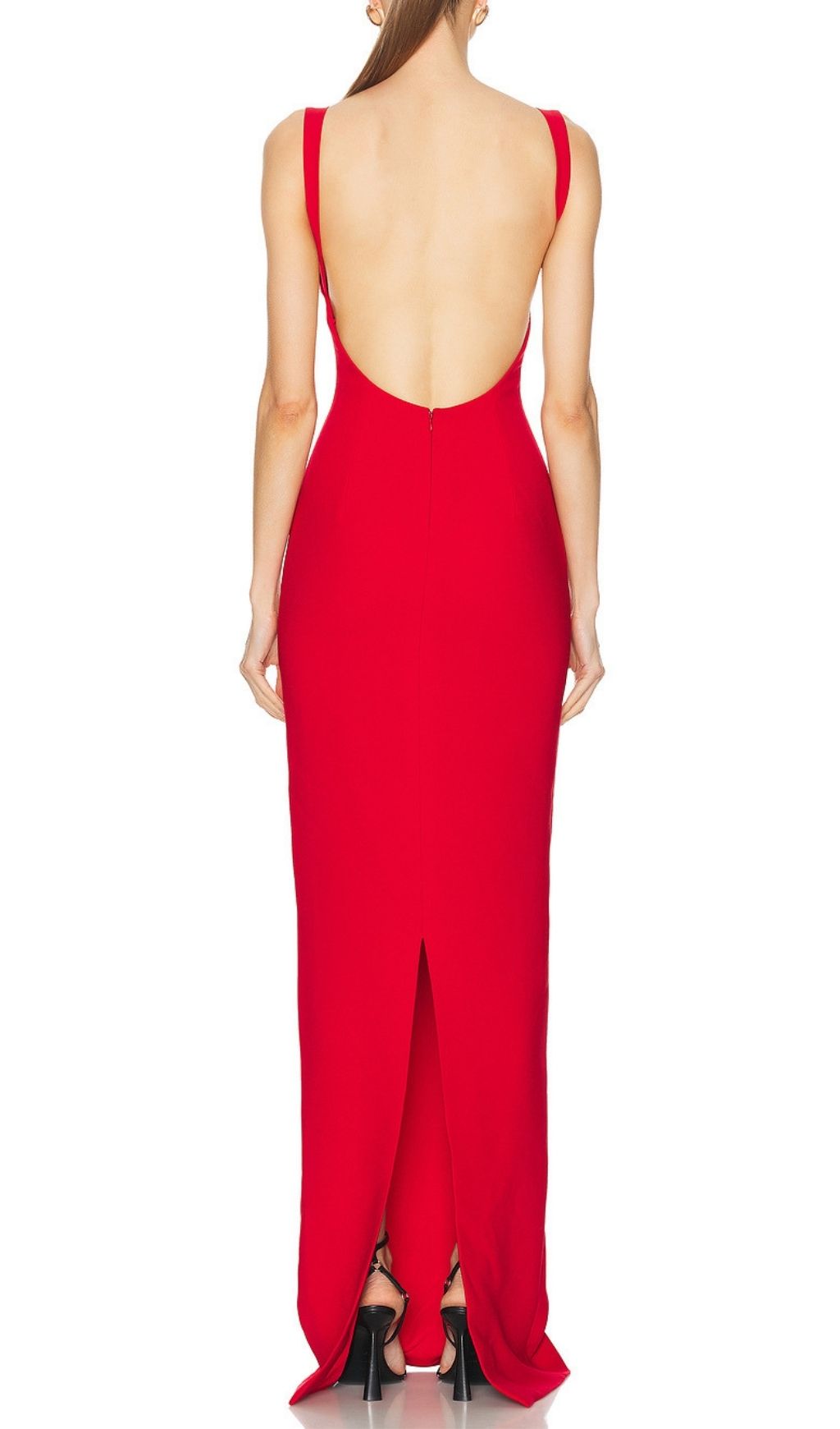 Fashionslee Women Lianna Red V-Neck Backless Bandage Maxi Dress