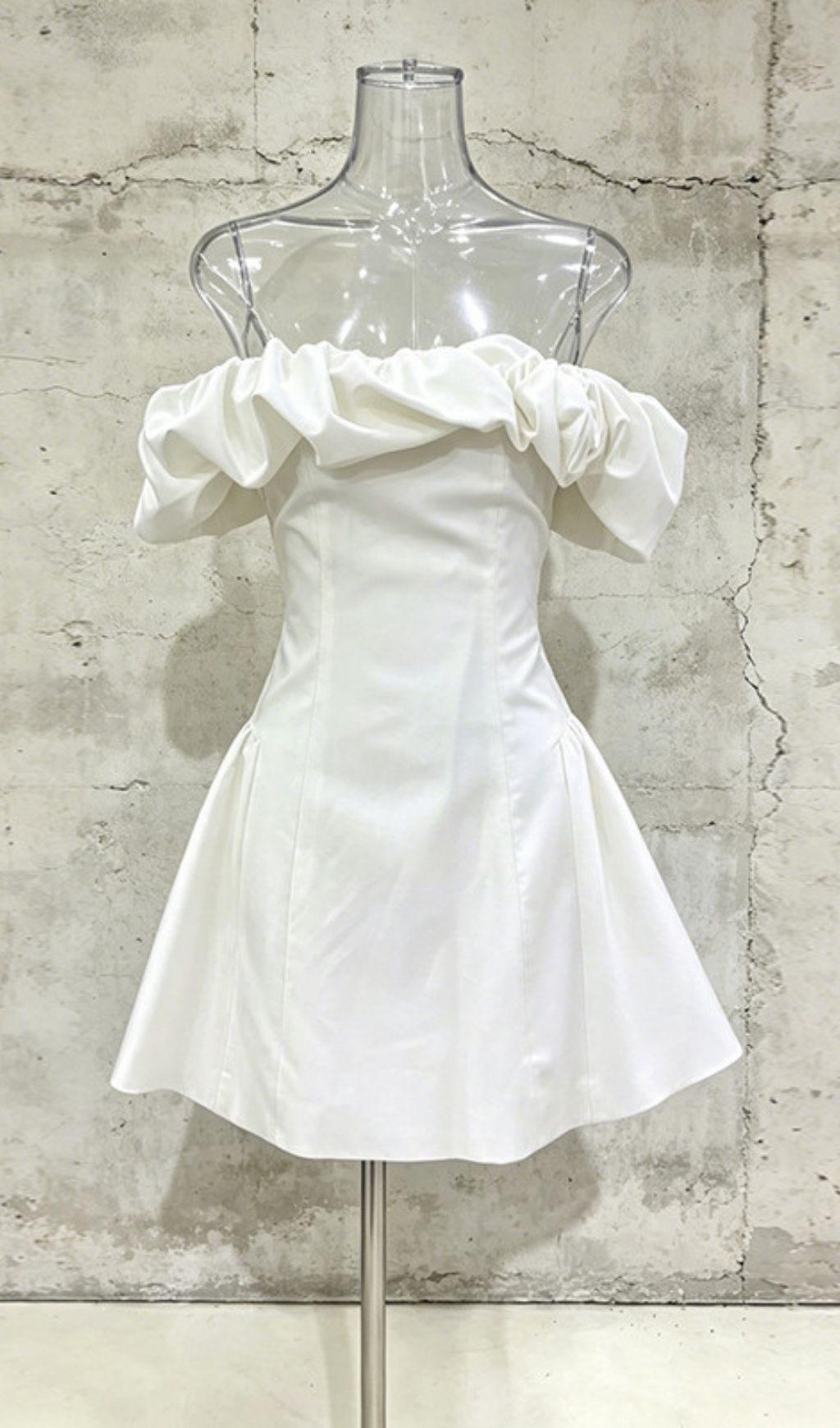 Fashionslee Women Leta White Off-Shoulder Mini Dress