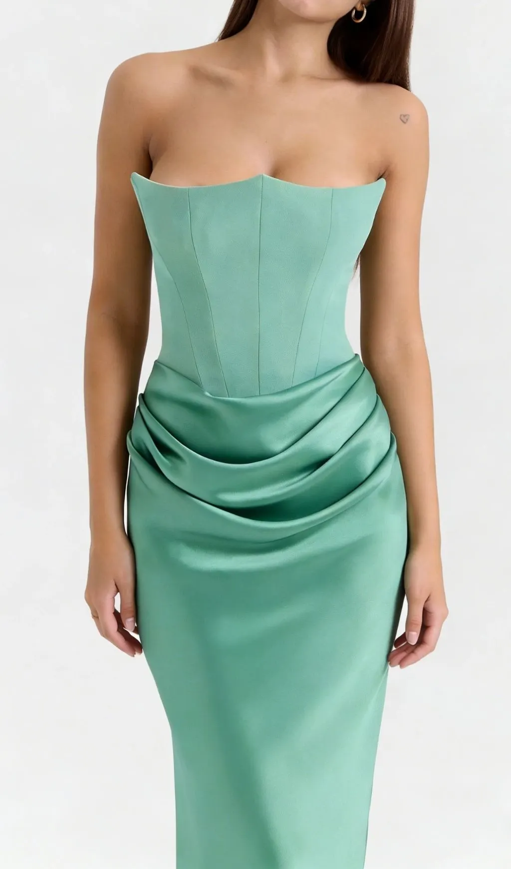 Hillary Clinton's Strapless Bodycon Dress-Green