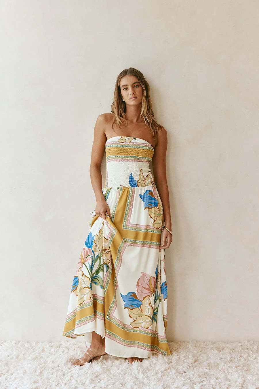 Loose Linen Sleeveless Strapless Maxi Dress - OWNCI Loose Linen Sleeveless Strapless Maxi Dress - OWNCI