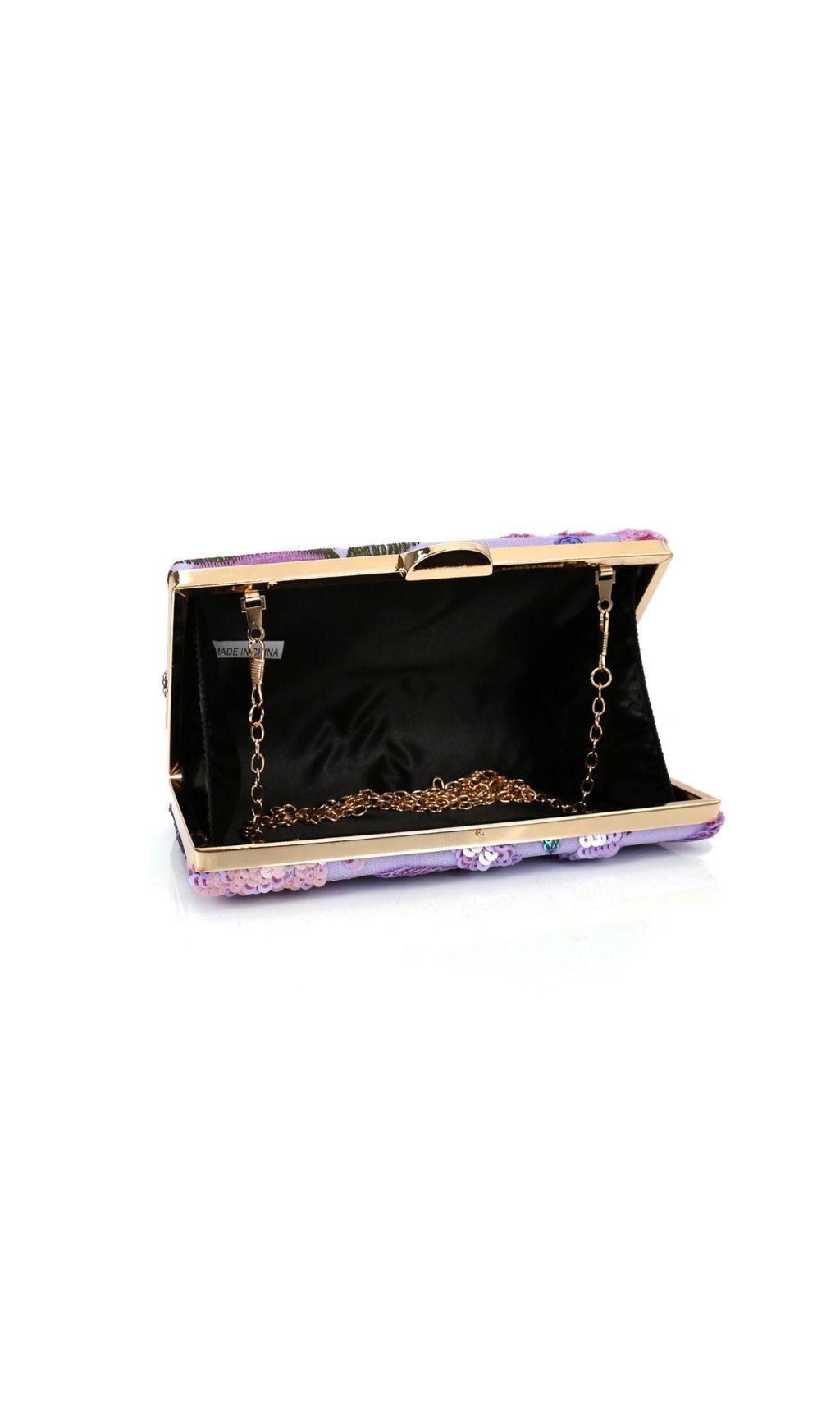 Ledell Purple Flower Sequin Handbag