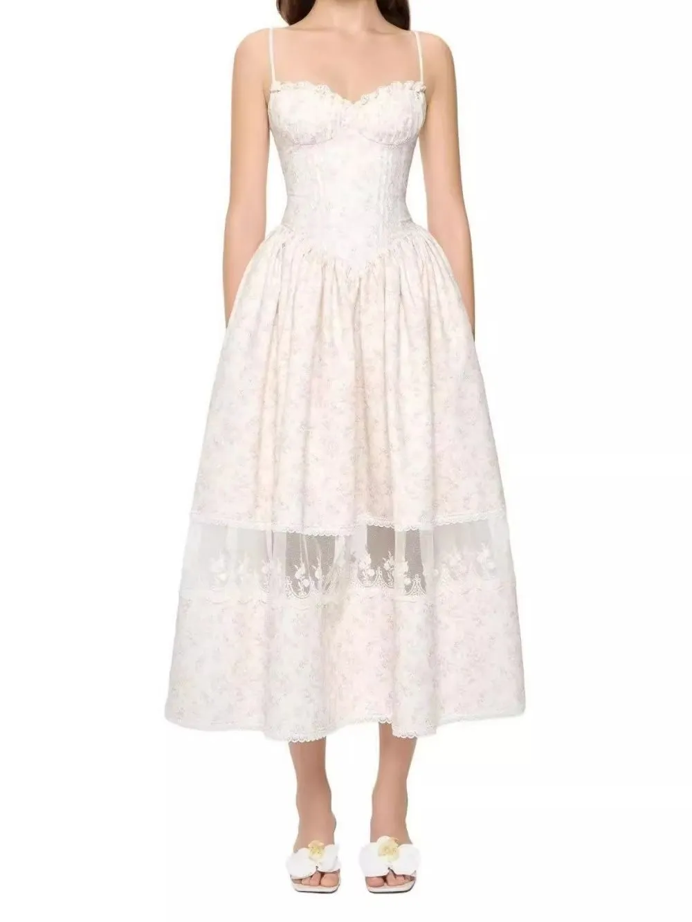 Madrona Strappy Floral Midi Dress