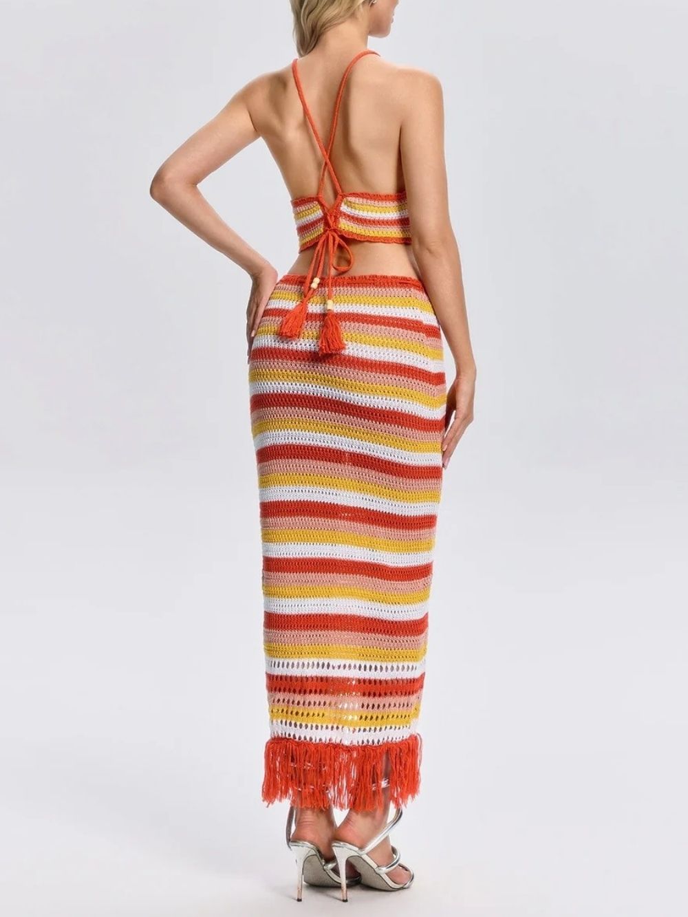 Sevelia Stripe Knitted Skirt Set - OWNCI