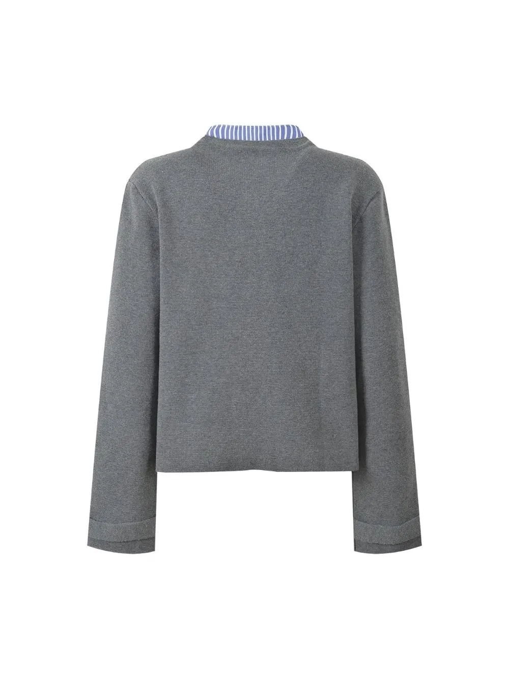 Removable Striped Collar Cardigan - OWNCI Removable Striped Collar Cardigan - OWNCI