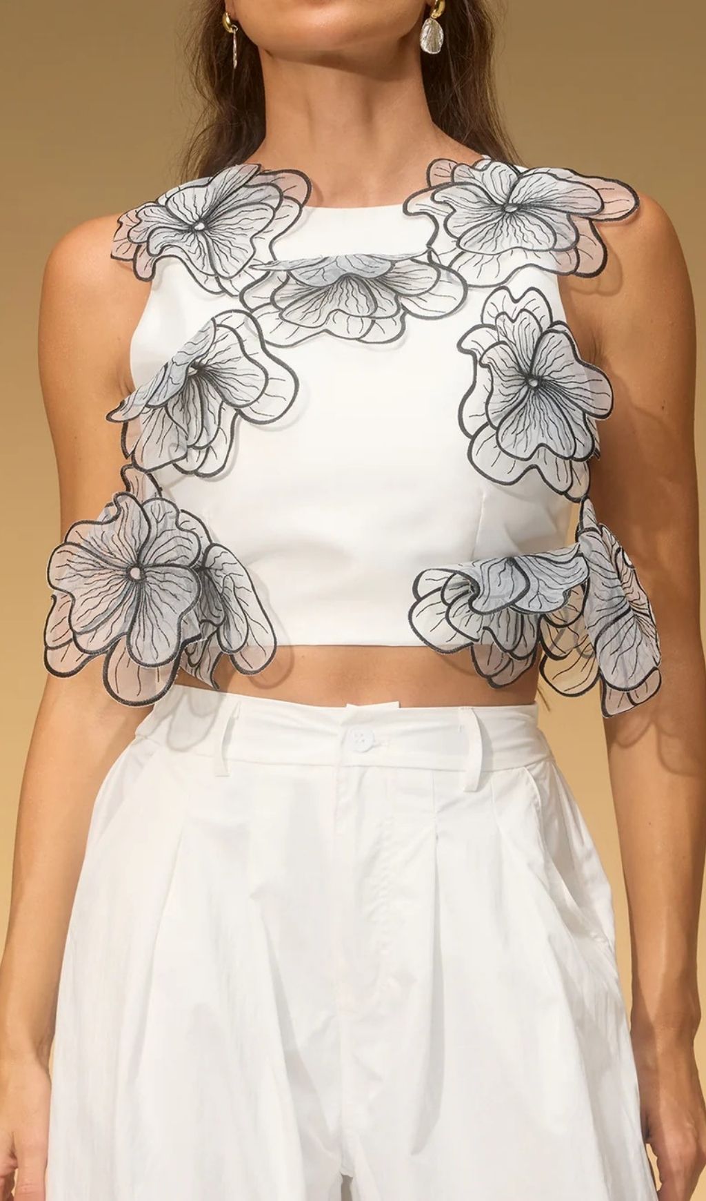 Fashionslee Women Vivara Sleeveless Flower Top