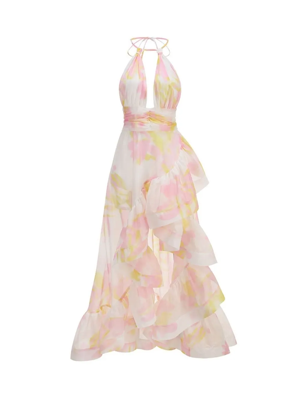 Malha Halter Printed Maxi Dress - OWNCI