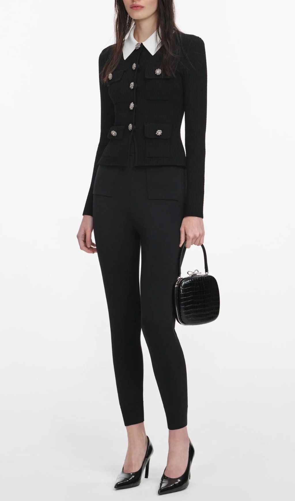 cb0dc2be468c4799631d1572d520576c Jocelyn Black 9-Button Embellished Knit Jacket