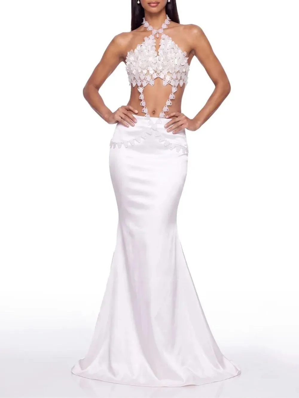 Aroxis Halterneck Mermaid Skirt Set