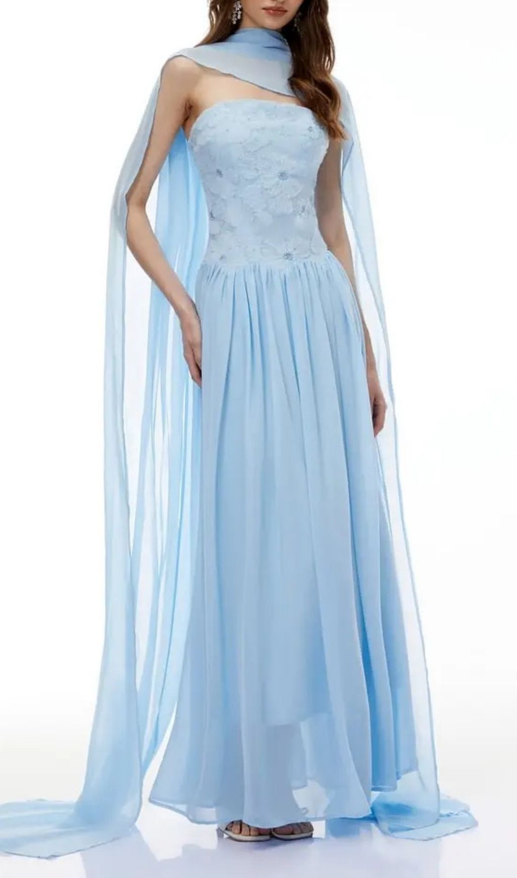 ccf73dd2f9b827cd23f5afb64282322c Rebecca Blue Floral Embroidered Pleated Maxi Dress