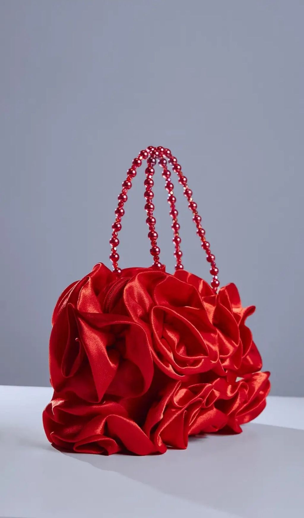 Adahy Flower Satin Bag In Red