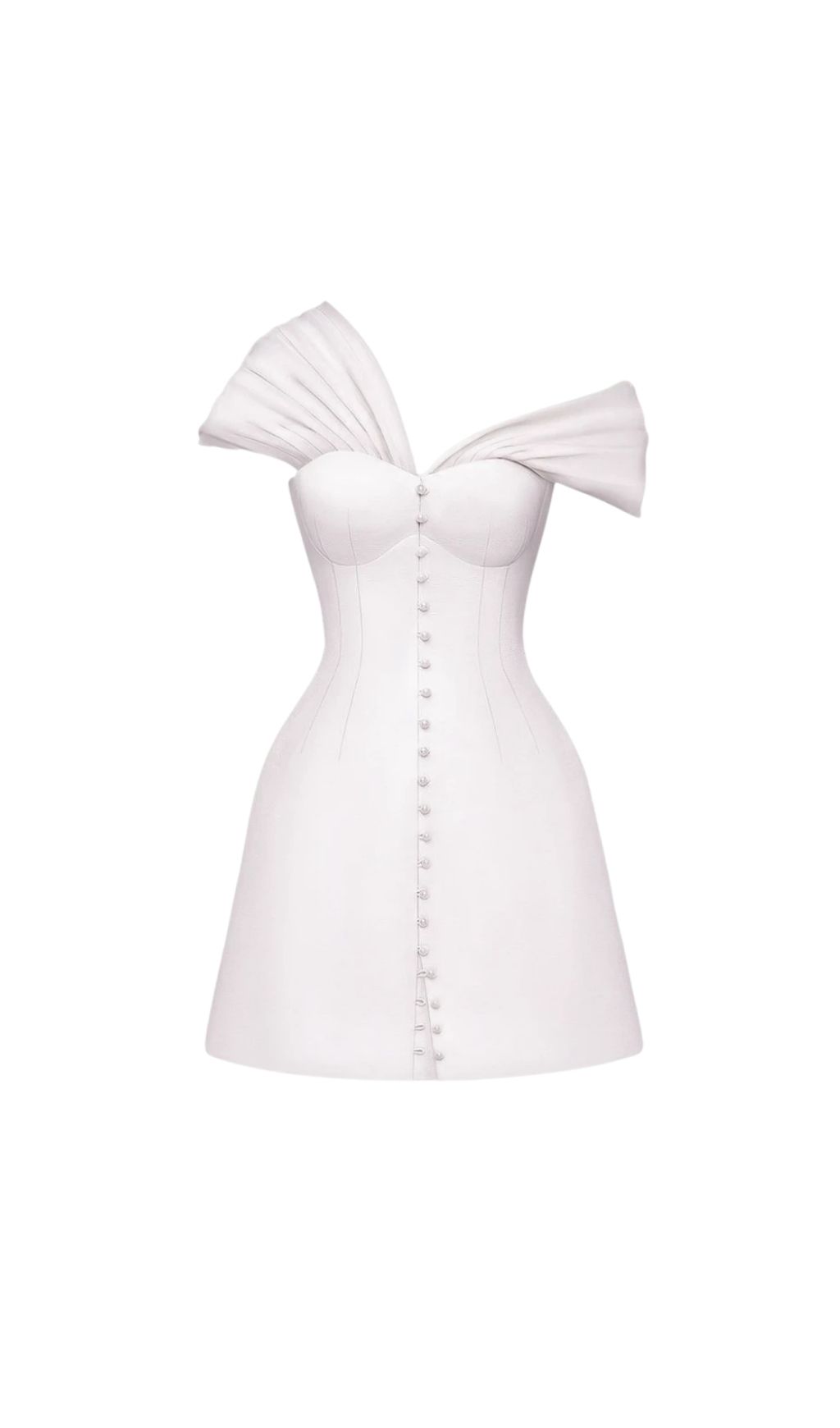 Luzasa Off Shoulder Buttoned Mini Dress - Pink
