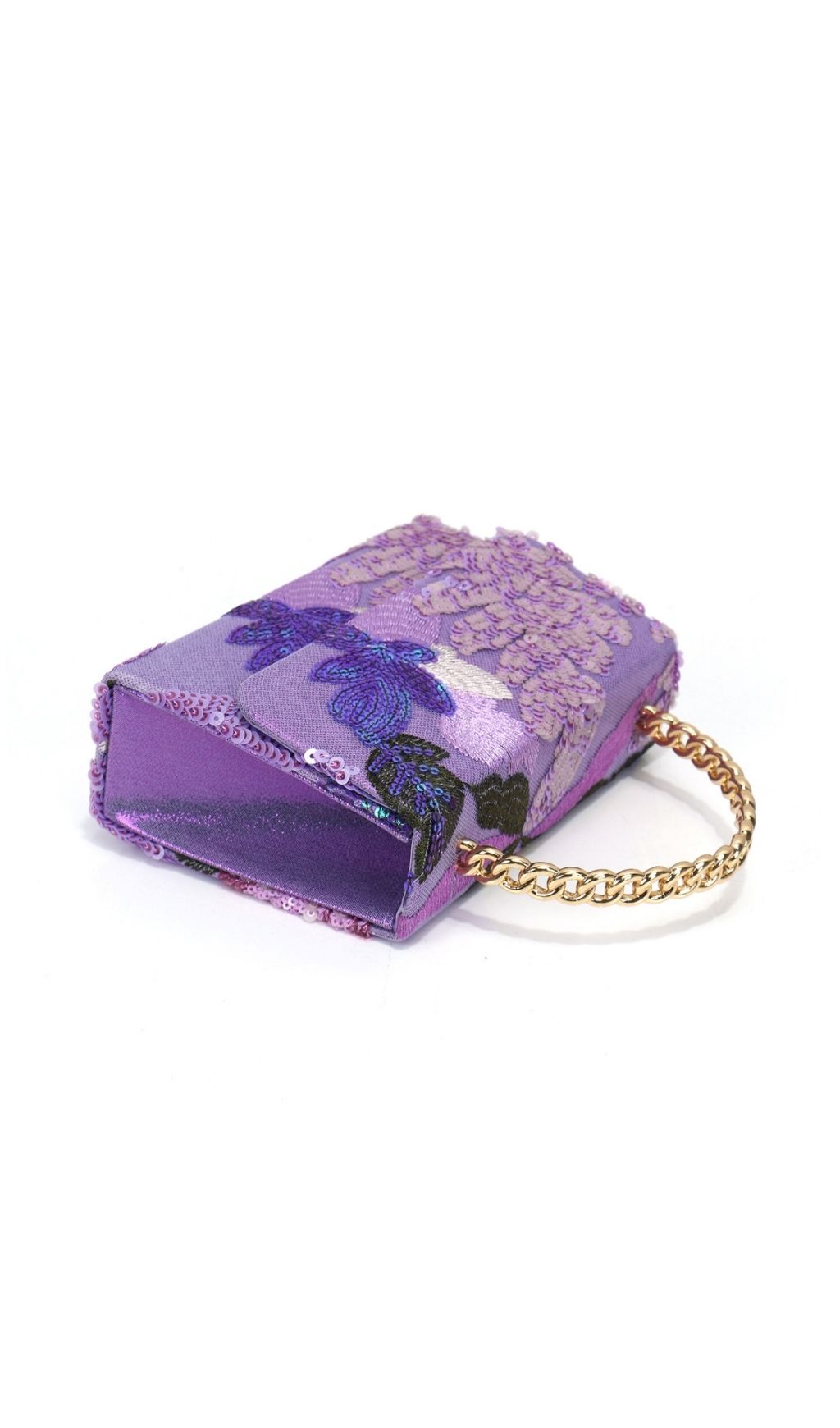 Laylani Purple Embroidery Sequin Clutch Bag - purple, embellished, floral clutch bag by OWNCI