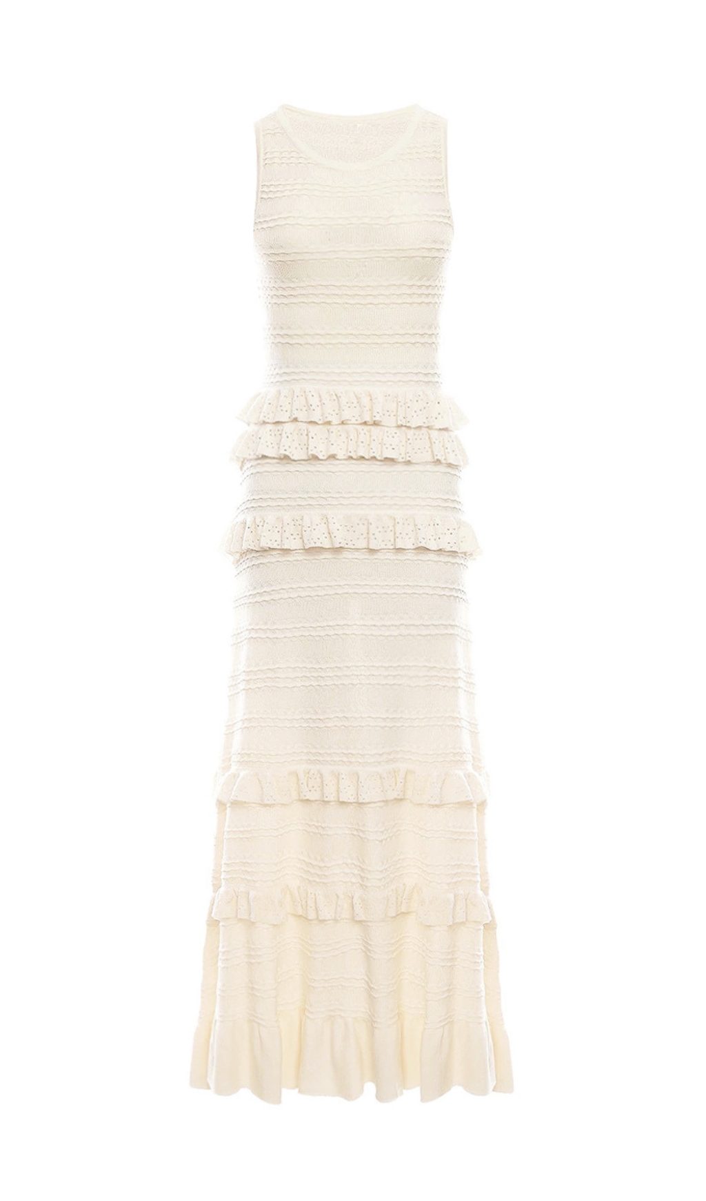 Elaina Sleeveless Ruffle Maxi Dress