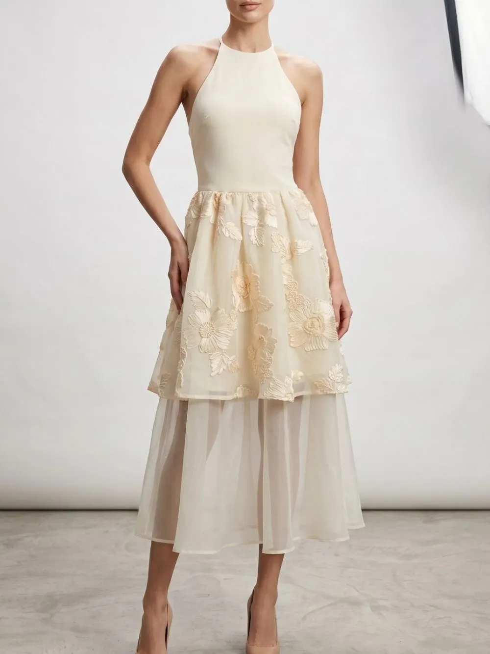 Maik Halter Flower Midi Dress - OWNCI