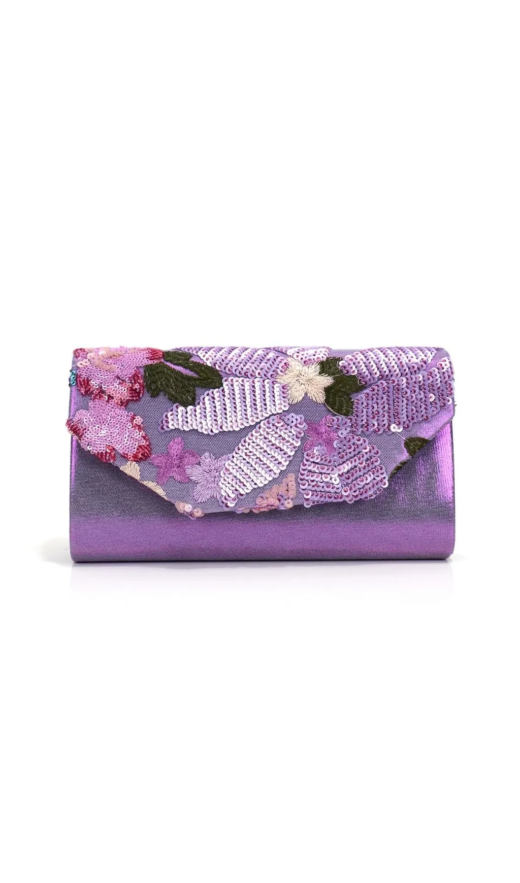 Fashionslee Women Leala Purple Flower Sequin Handbag