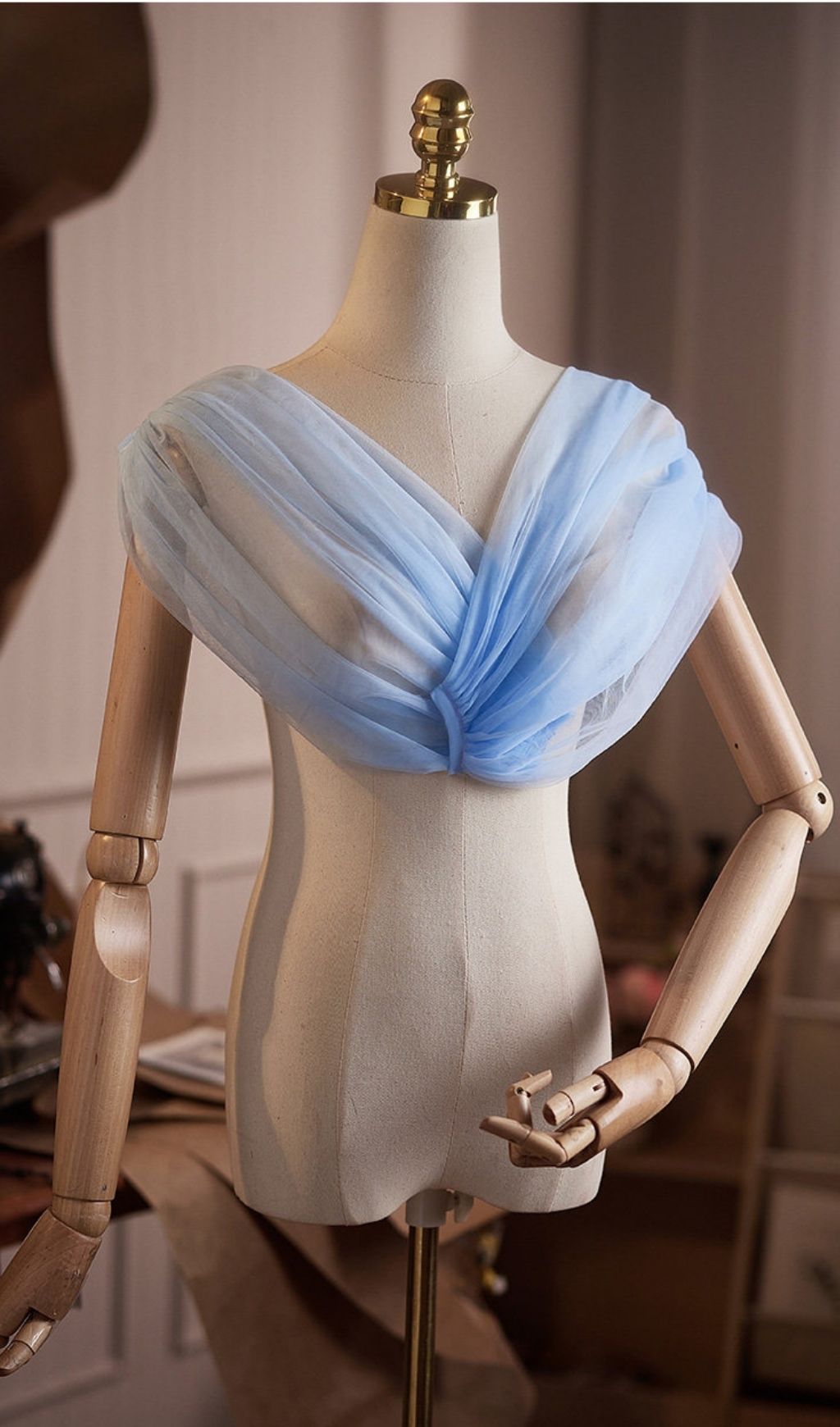 Lei Blue DIY Mesh Shawl - OWNCI Lei Blue DIY Mesh Shawl - OWNCI