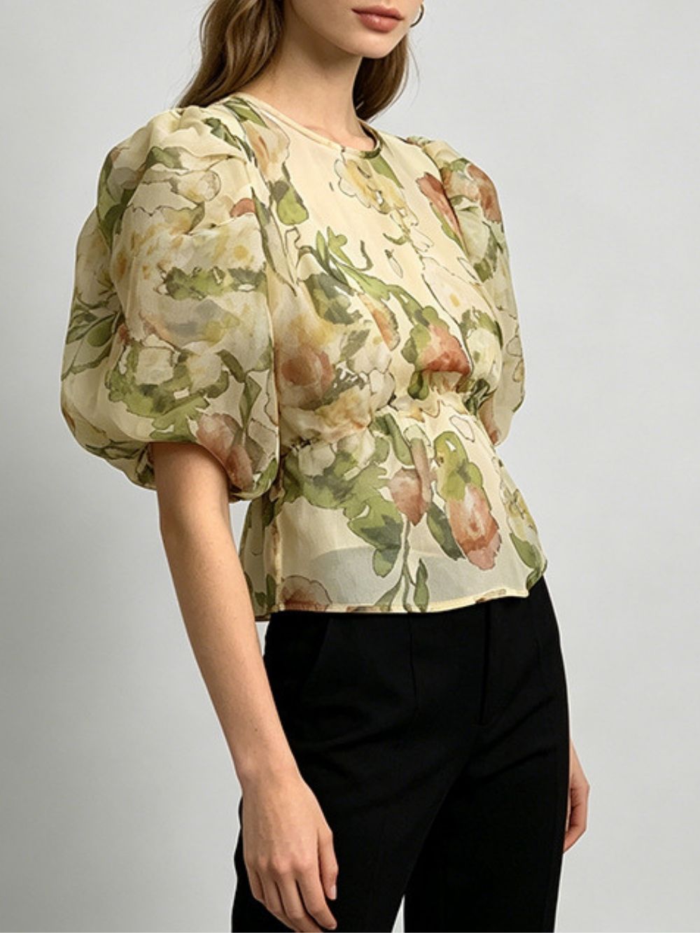 Magdalen Printed Puff-Sleeve Top - OWNCI Magdalen Printed Puff-Sleeve Top - OWNCI