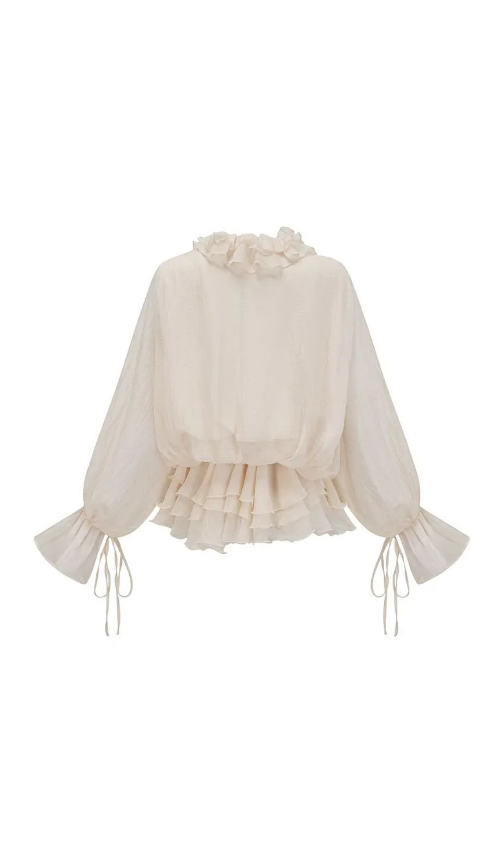 Zéphyrine Floral-Appliqué Tiered Mini Dress In Neutrals - OWNCI