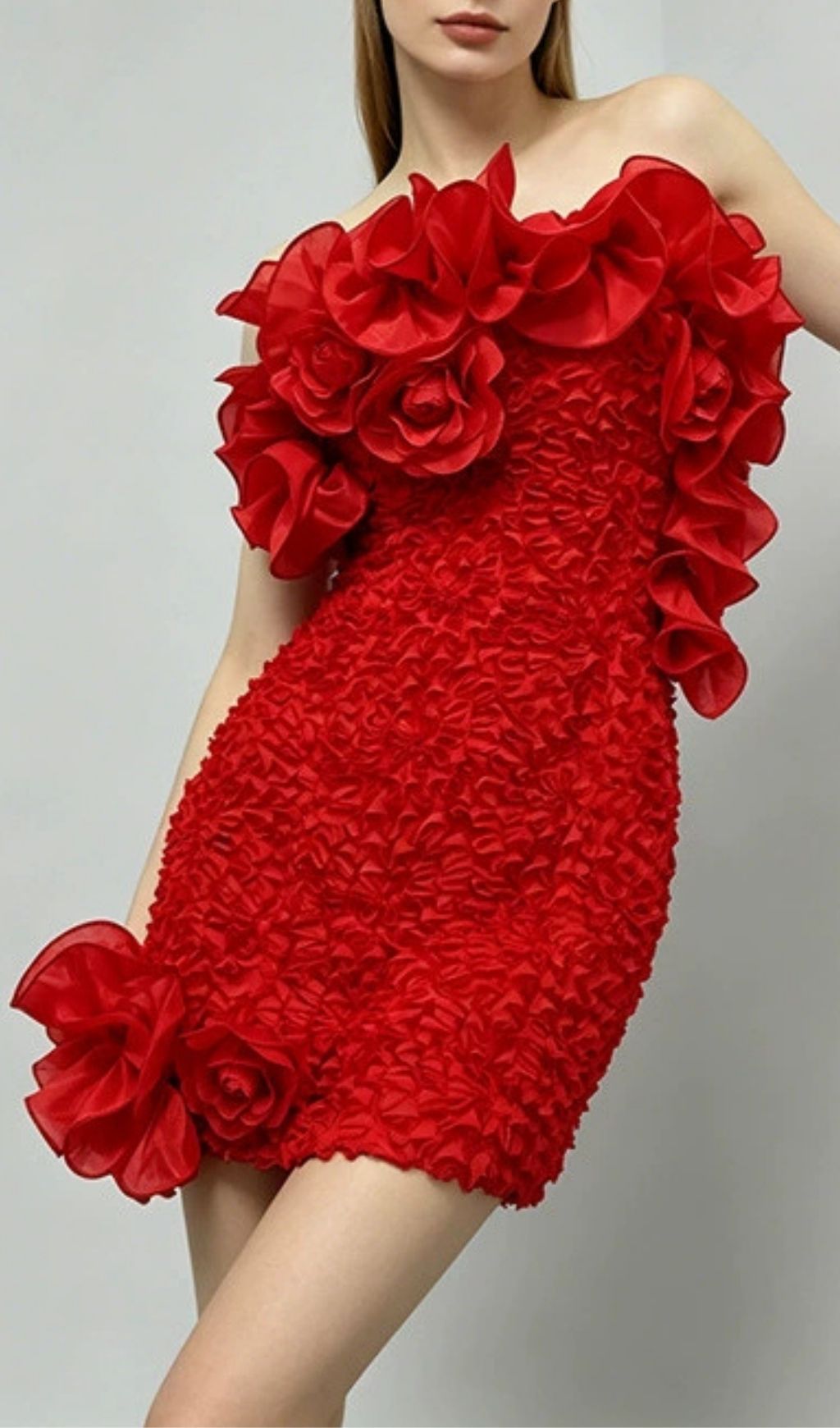 Fashionslee Women Fyndoric Strapless Flower Mini Dress