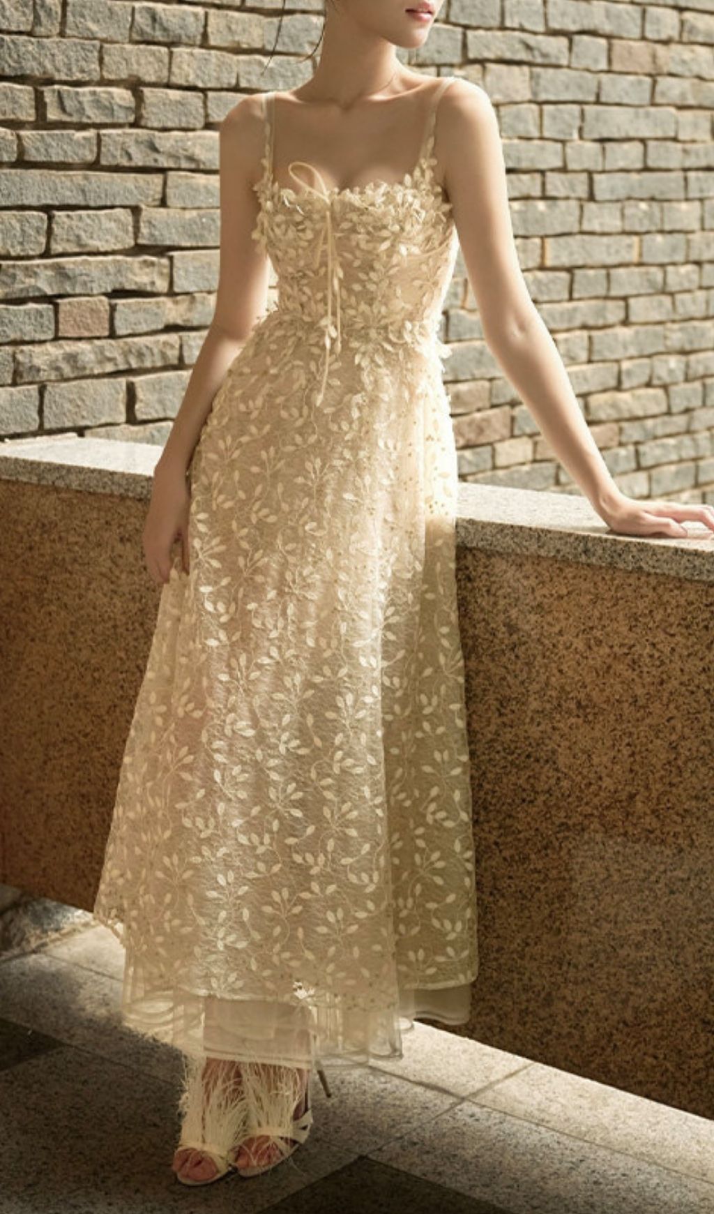 Kovie Strappy Embellished Mesh Maxi Dress