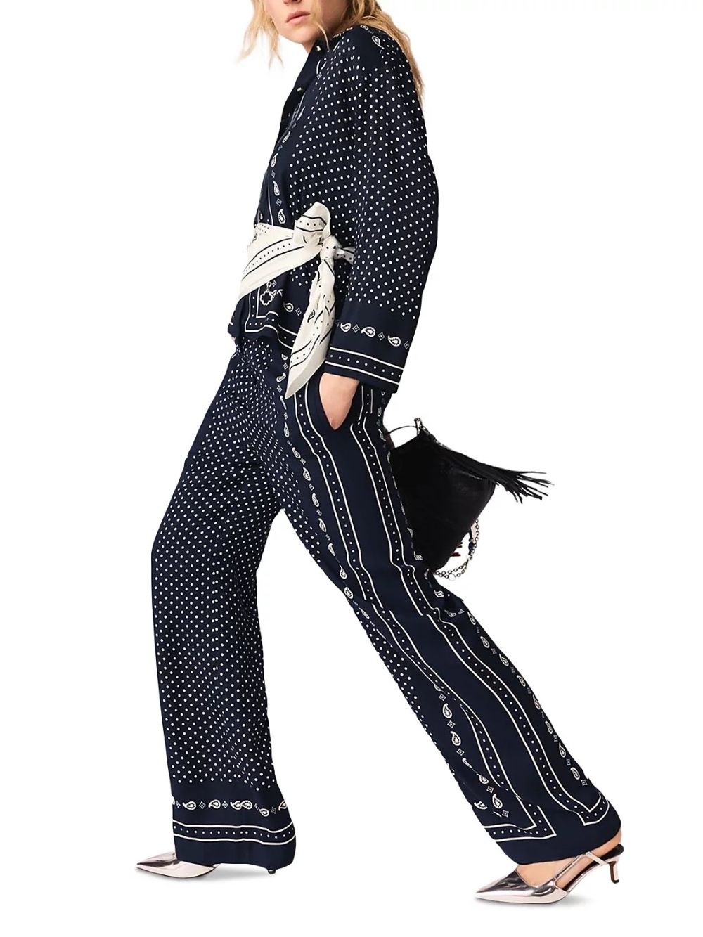 Bandana Print Wide Leg Pants