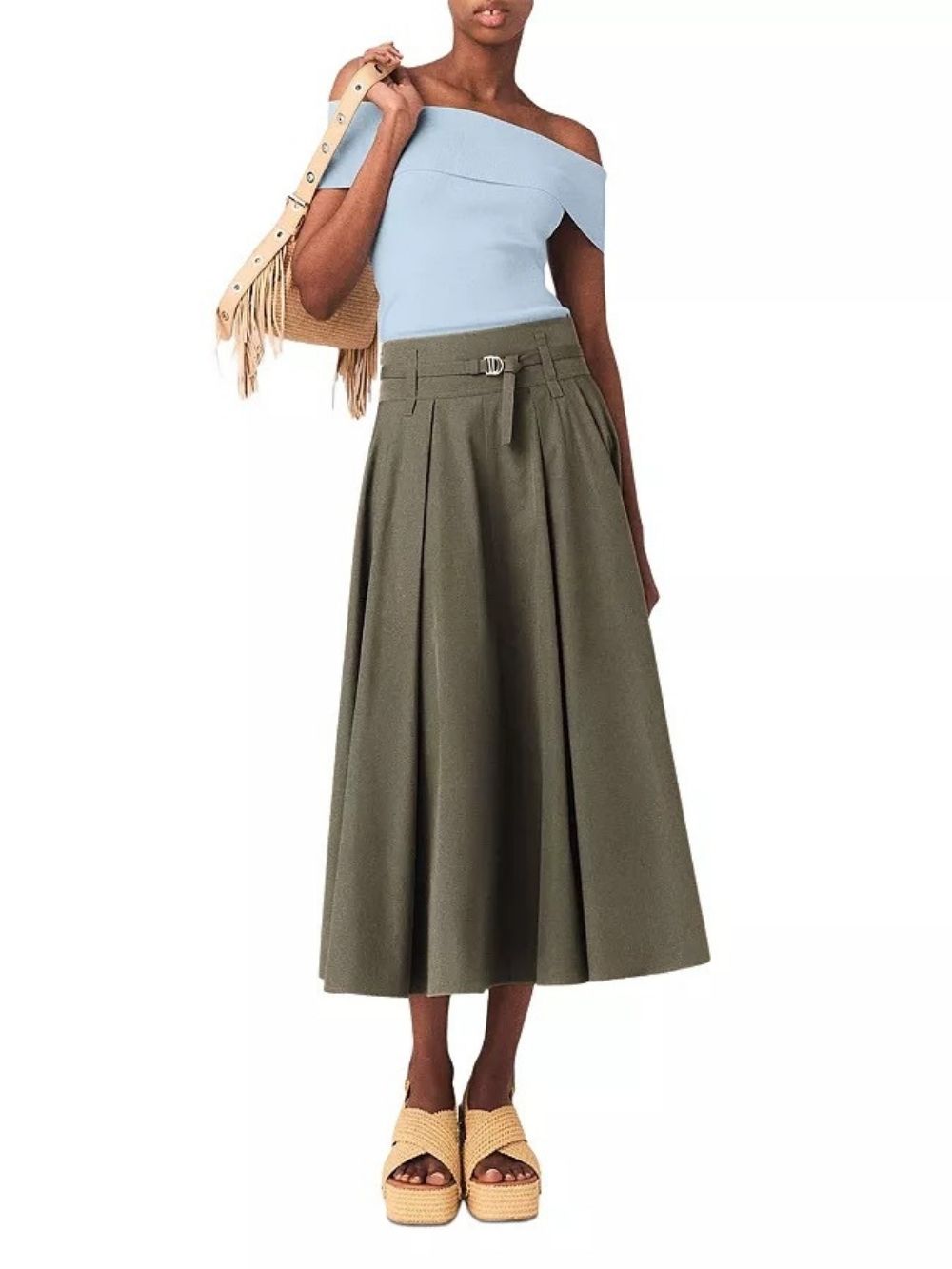 Jeji Belted Midi Skirt