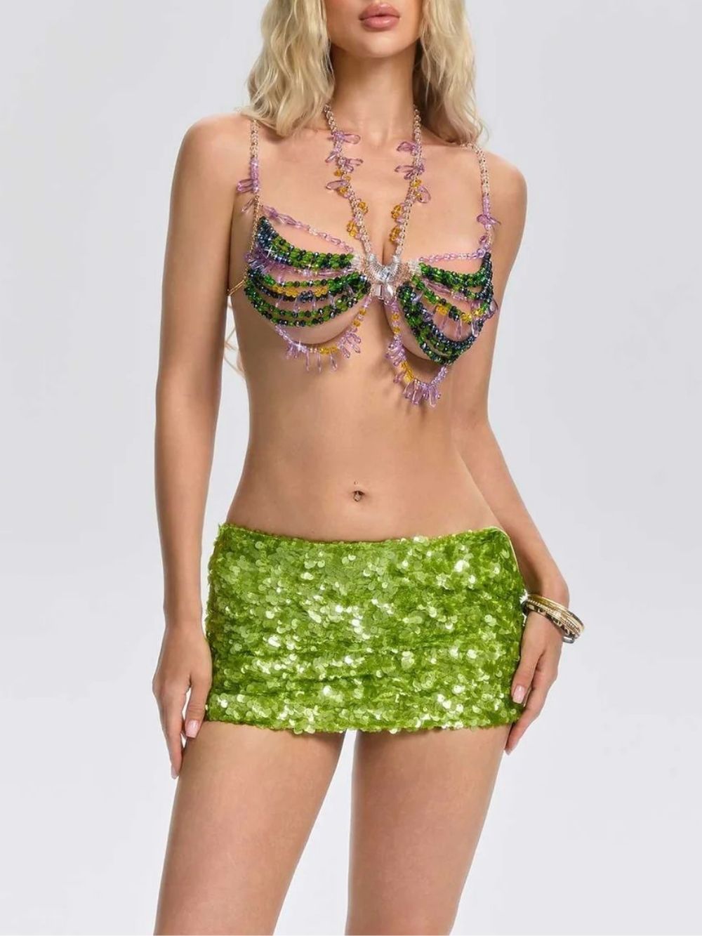 Vardena Gemstone Beaded Bralette - OWNCI