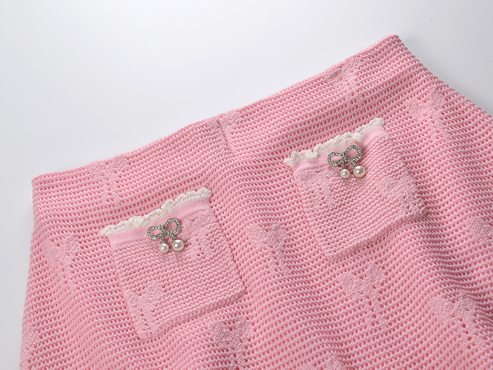 d775fd34e64c97f9ba72b3a3ab164869 Joanna Knit Co-Ord Set With Pearl & Bow Detailing – Pink