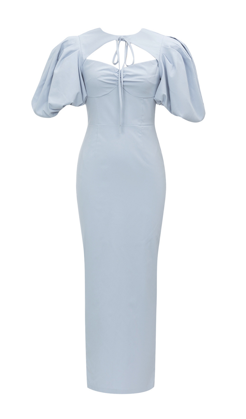 d7c62cff7d01f0e6030600b6c21713e7 Bernadine Blue Puff Sleeve Maxi Dress