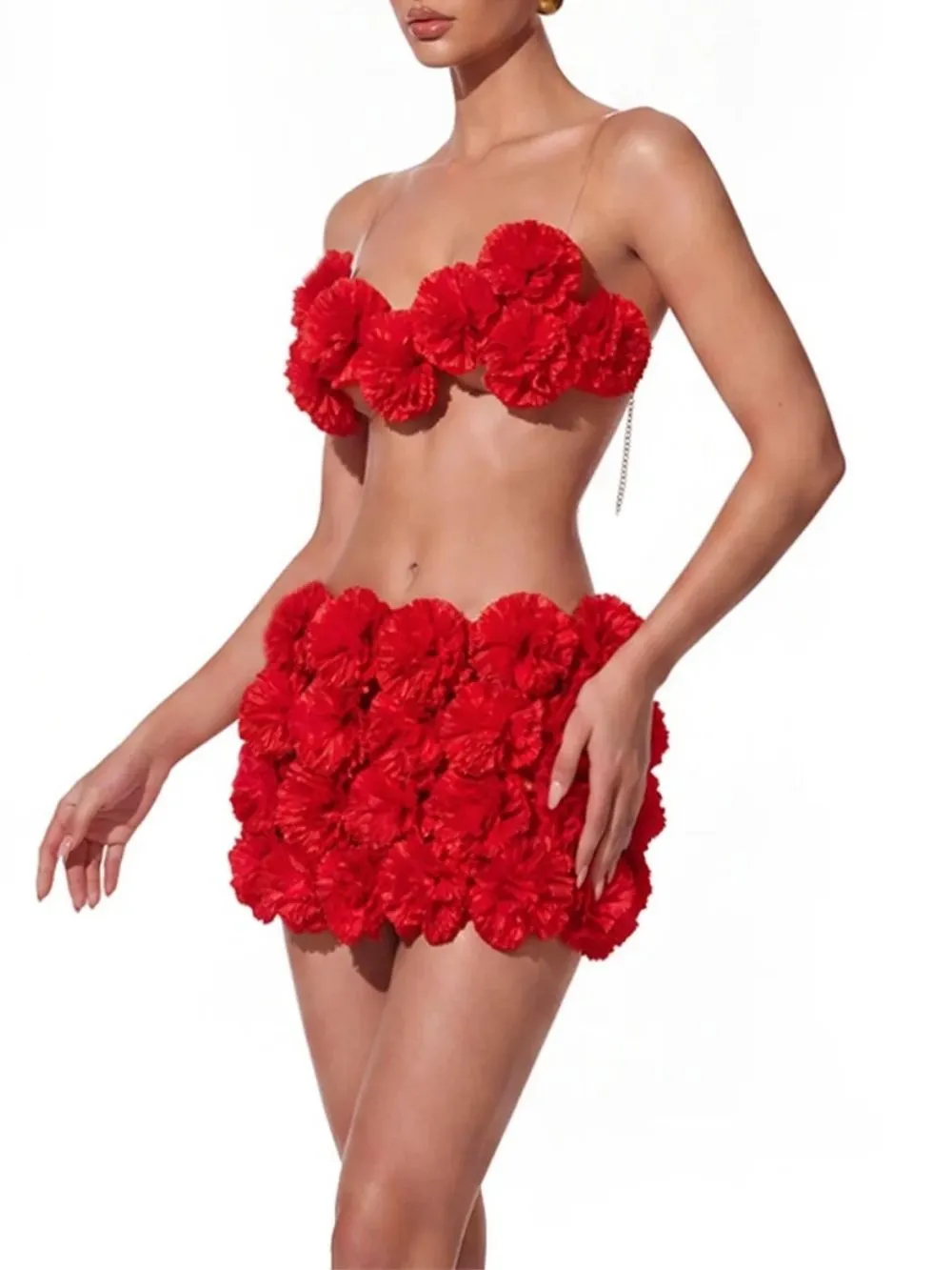 Ralden Strapless Flower Skirt Set - OWNCI Ralden Strapless Flower Skirt Set - OWNCI