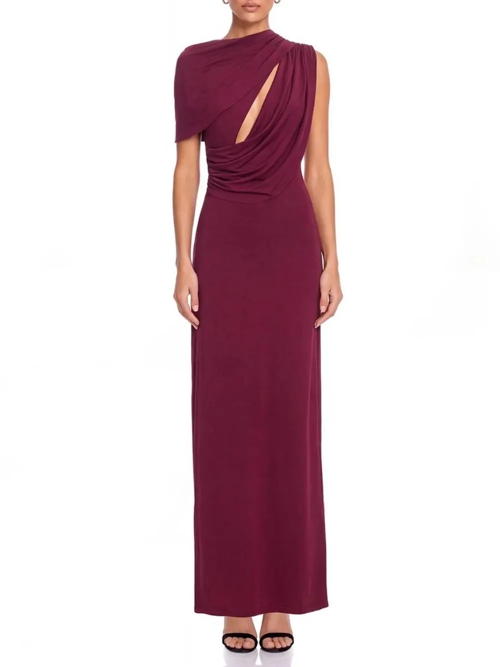Caia Cape Sleeve Cutout Maxi Dress