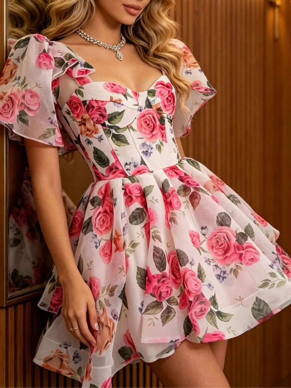 Madra Floral Printed Mini Dress - OWNCI Madra Floral Printed Mini Dress - OWNCI