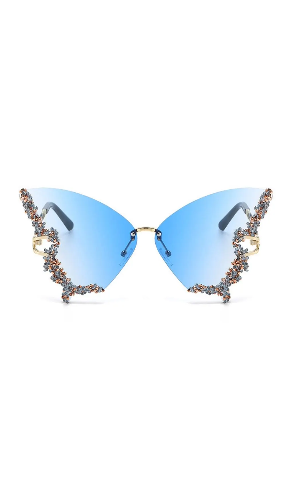 Tierney Blue Butterfly Crystal Sunglasses - OWNCI Tierney Blue Butterfly Crystal Sunglasses - OWNCI