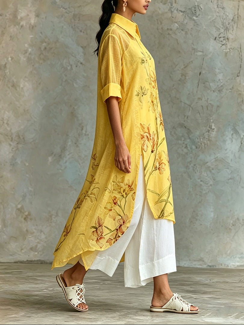 dc5a4bfcde48c0475ac61abafdf842bb Casual Floral Short-Sleeve Midi Dress & Slip Dress Two-Piece Set