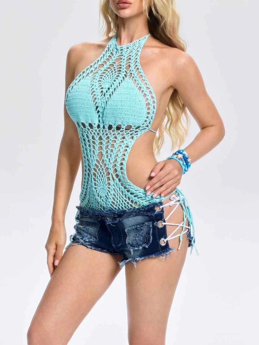 Galvane Cutout Knitted Bodysuit