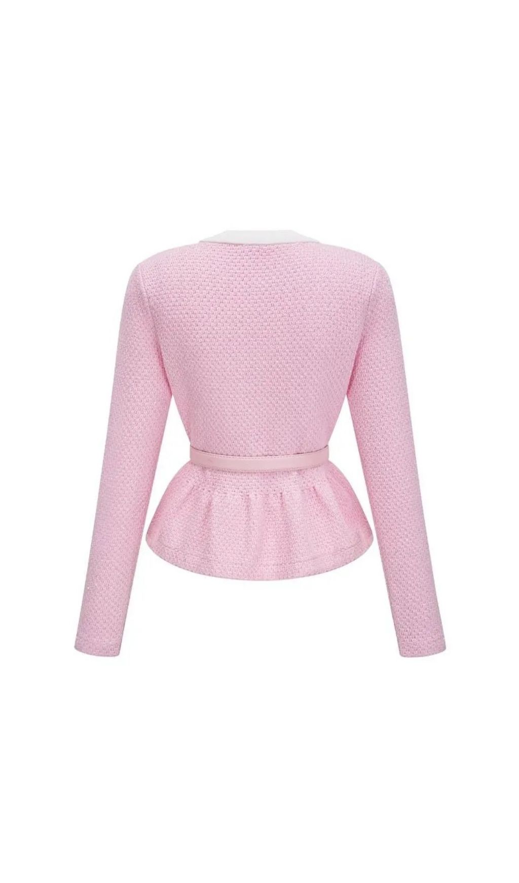 Shirley Sequined Knit Cardigan & Skirt Set – Pink - OWNCI