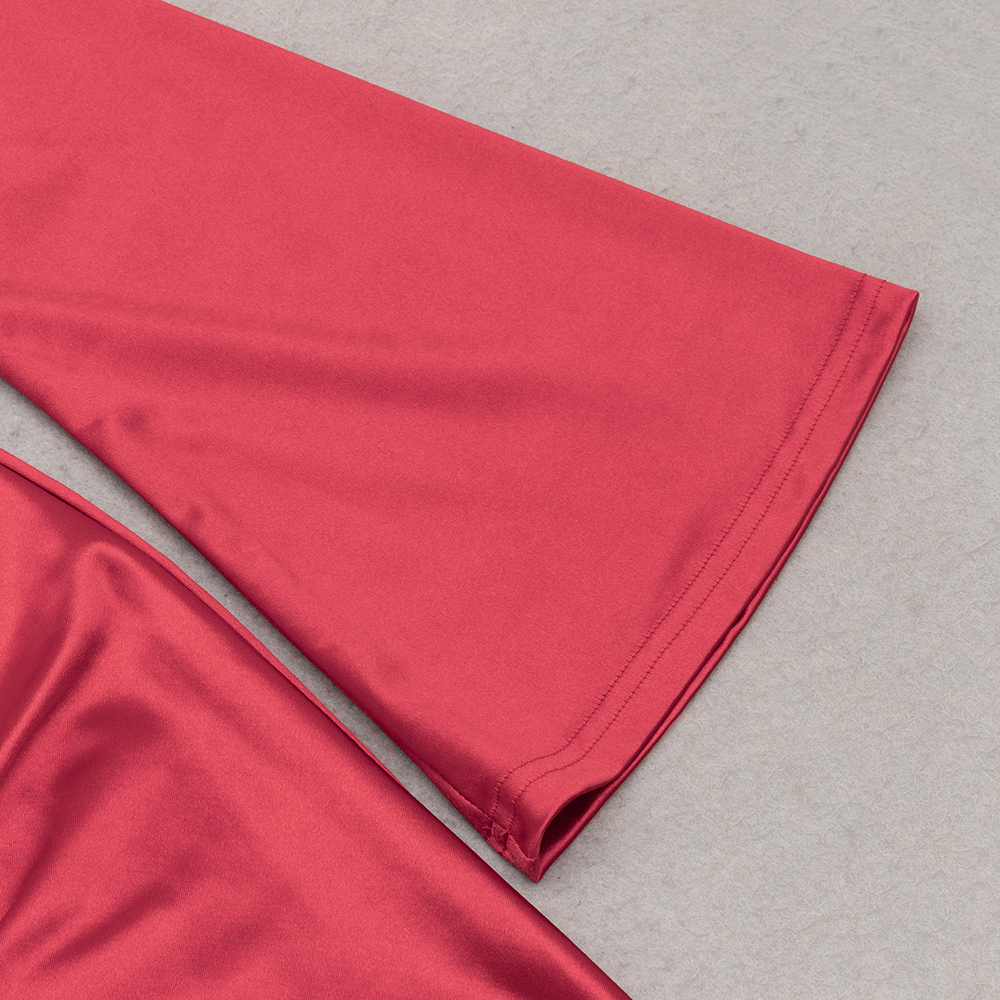 Balliol Red V-Neck Ruched Maxi Dress - OWNCI Balliol Red V-Neck Ruched Maxi Dress - OWNCI