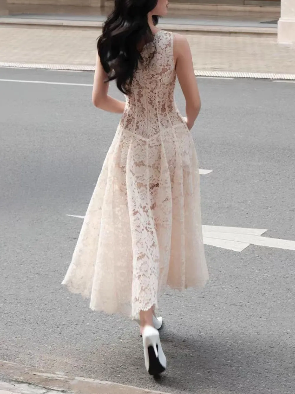Macie Lace Maxi Dress With Cape