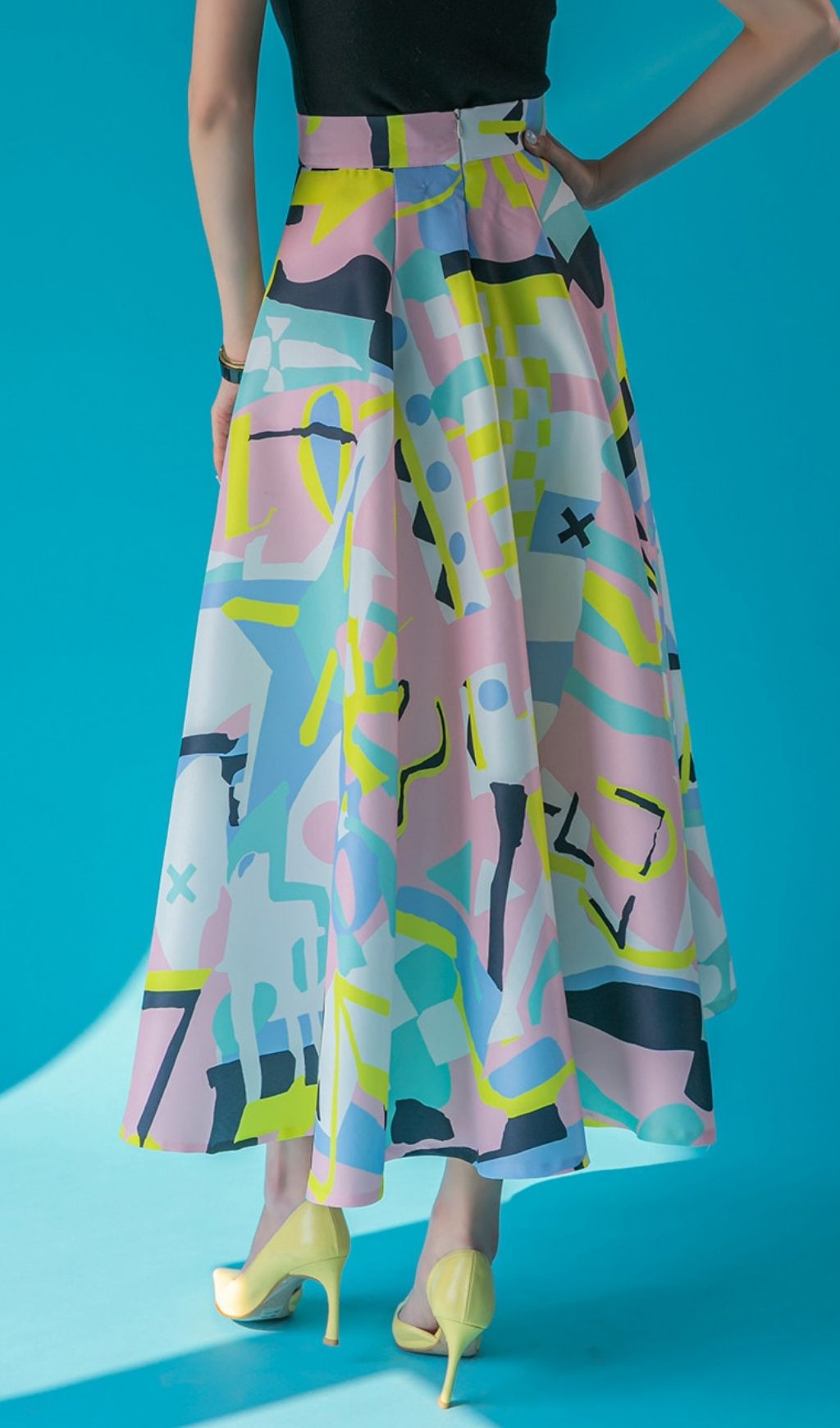 Fashionslee Women Lilike Printed Midi Skirt