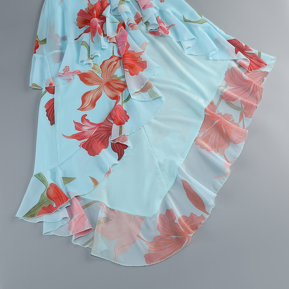 Fashionslee Women Ferune Spaghetti Floral Split Maxi Dress