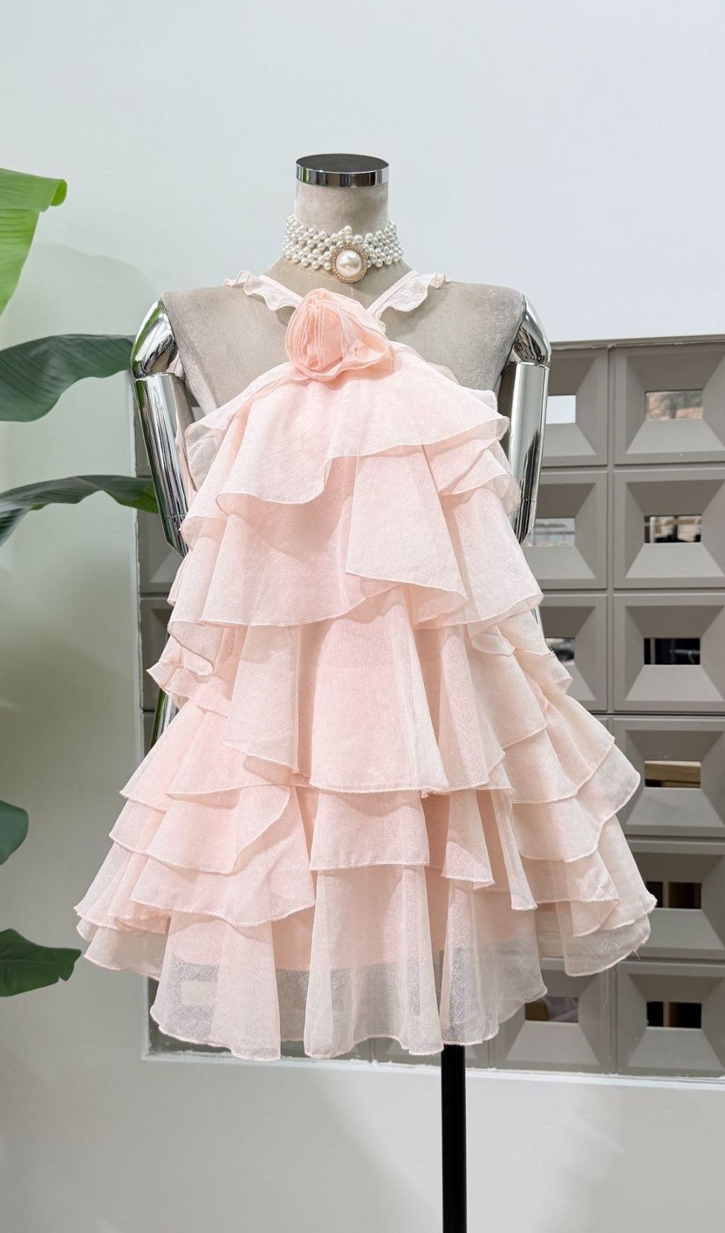 df06461a8dba860ce4c8c711294a2b42 Rebecca Halterneck Ruffle Mini Dress In Pink