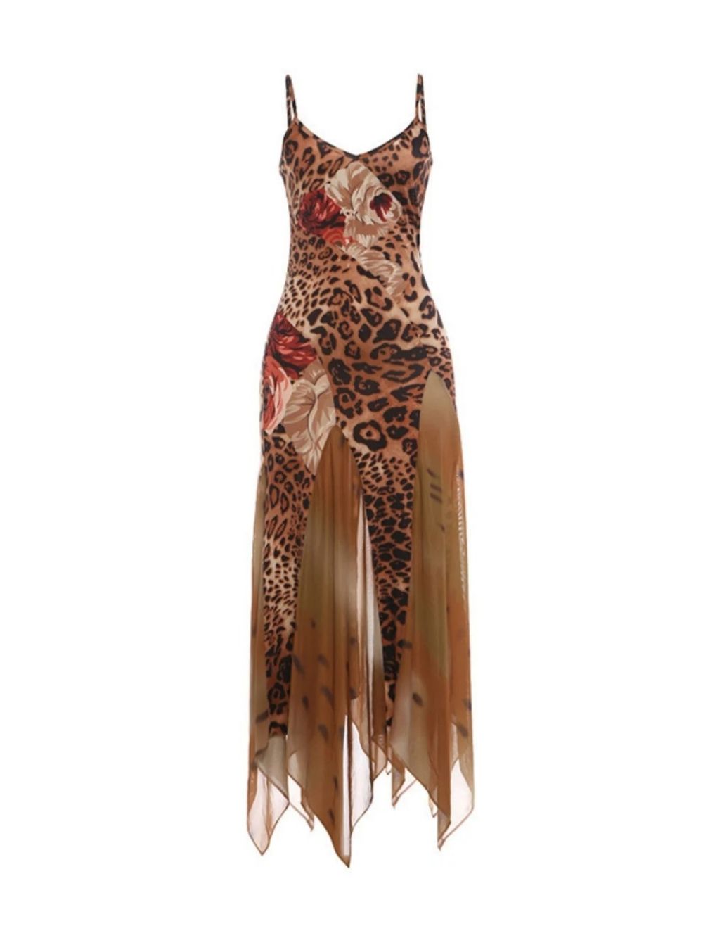 Bryna Spaghetti Leopard Midi Dress