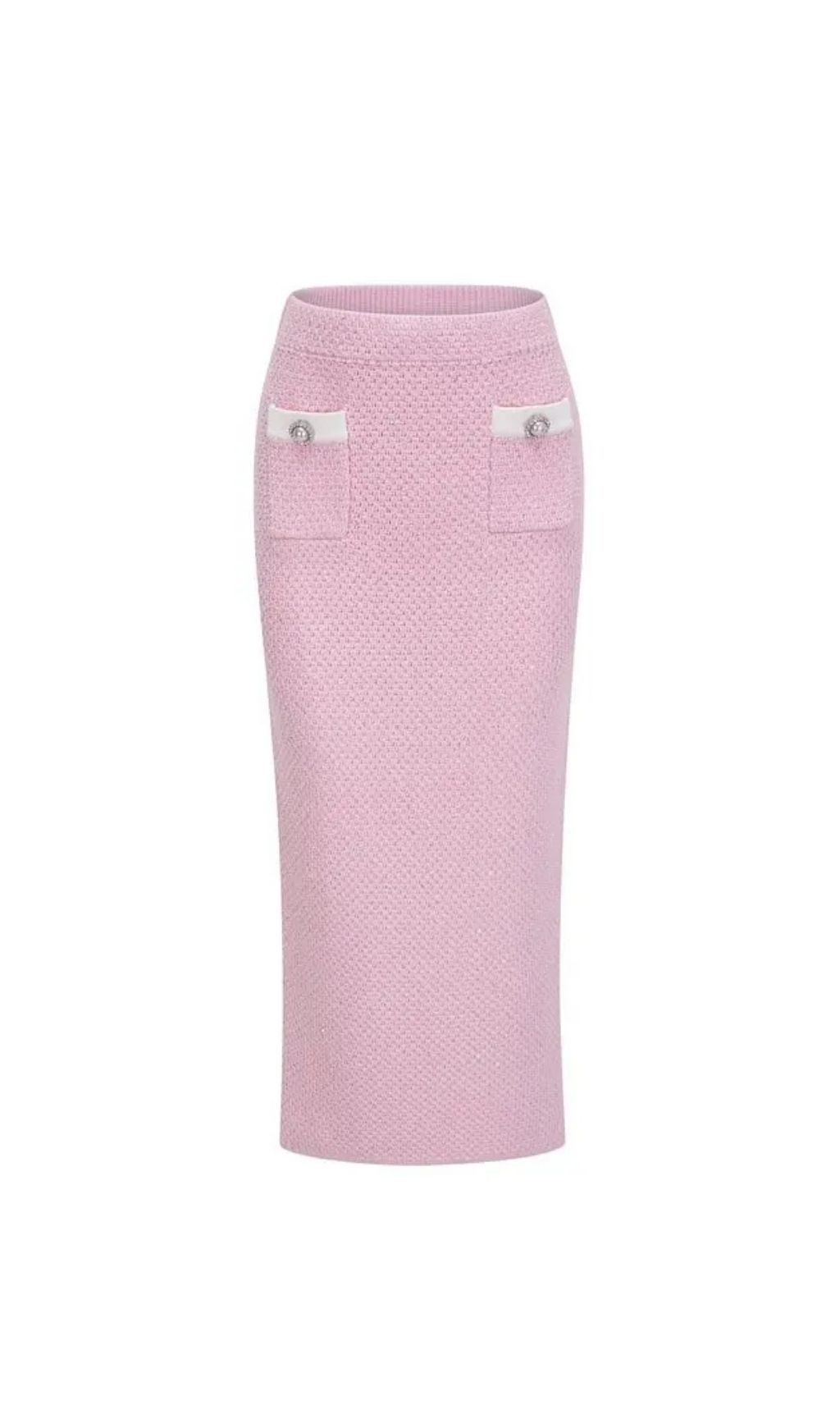 Shirley Sequined Knit Cardigan & Skirt Set – Pink - OWNCI