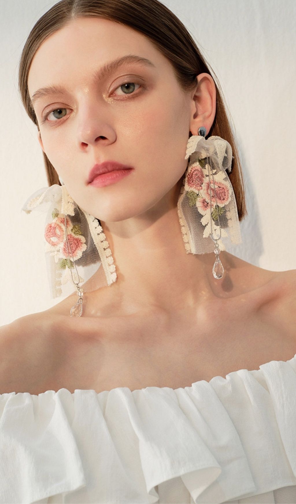 Fashionslee Women Leiko Flower Embroidery Earrings