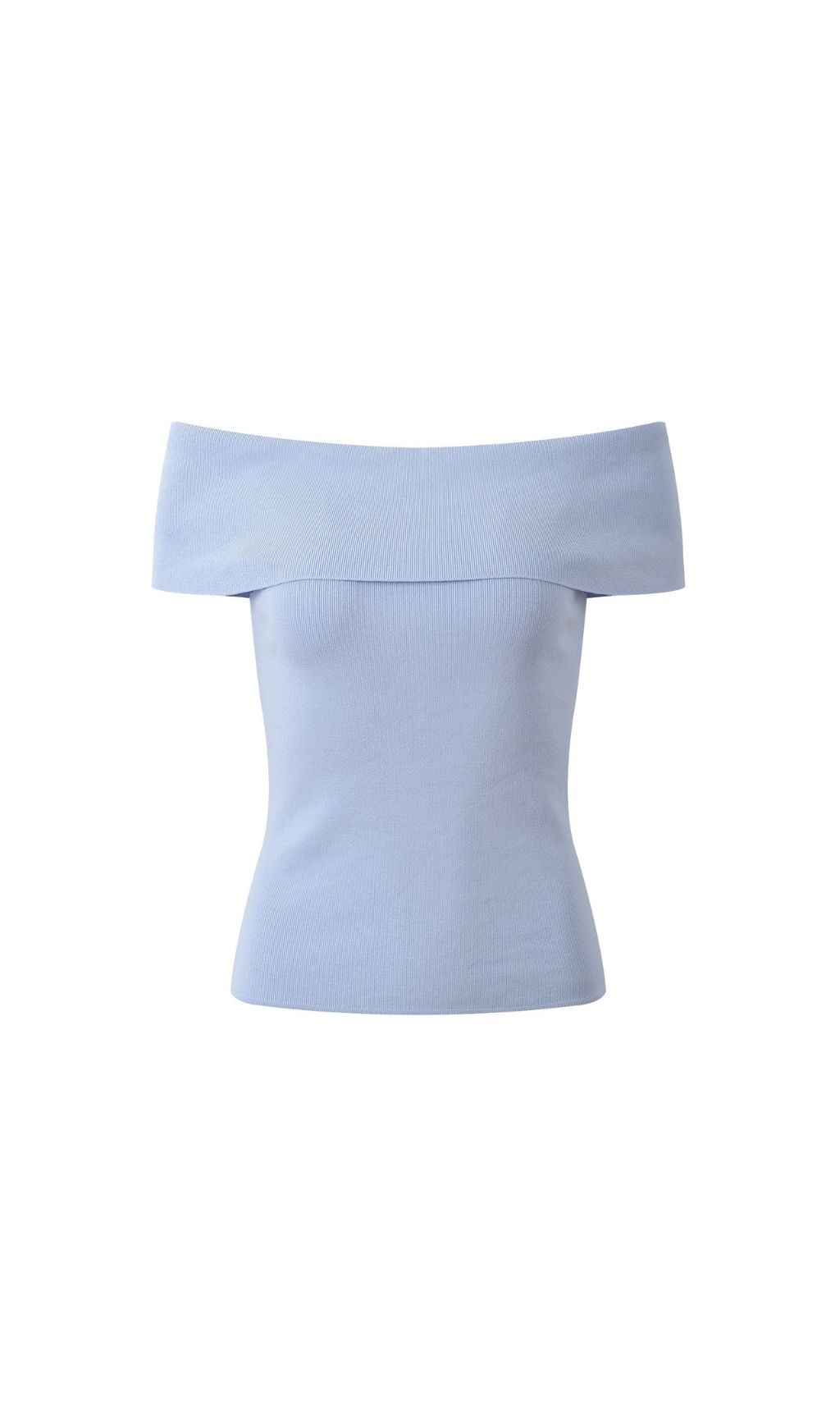 Fashionslee Women Bardot Rib Knit Top